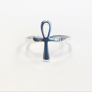 925 Sterling Silver Ankh Cross Ring